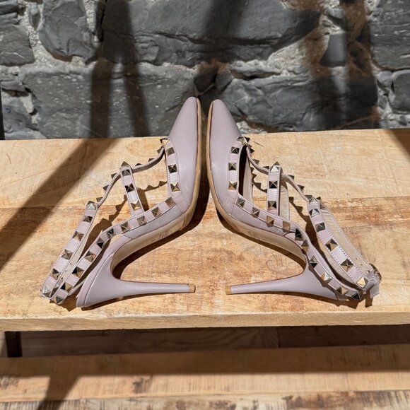 Valentino Poudre Leather Rockstud Caged Pumps - Picture 10 of 10